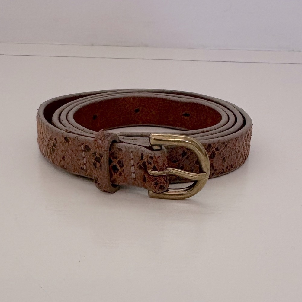Wilfred Snakeskin Belt with Gold Buckle Sz Large - Picture 2 of 5